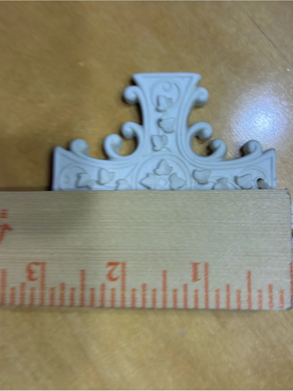 Margaret Furlong Vintage Ornate Decorative Cross Ornament in Ivory